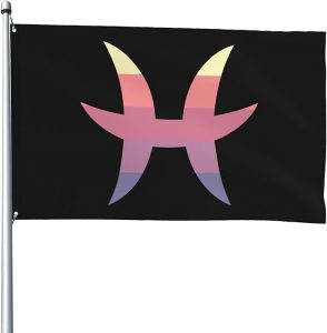 Durable Zodiac Sign Pisces Symbol Flags for Outside 4x6 Ft Banner Heavy Duty Flag Home Yard Decor Flags Waterproof Last Long 4by6 Flag - Pisces Home Decor for men