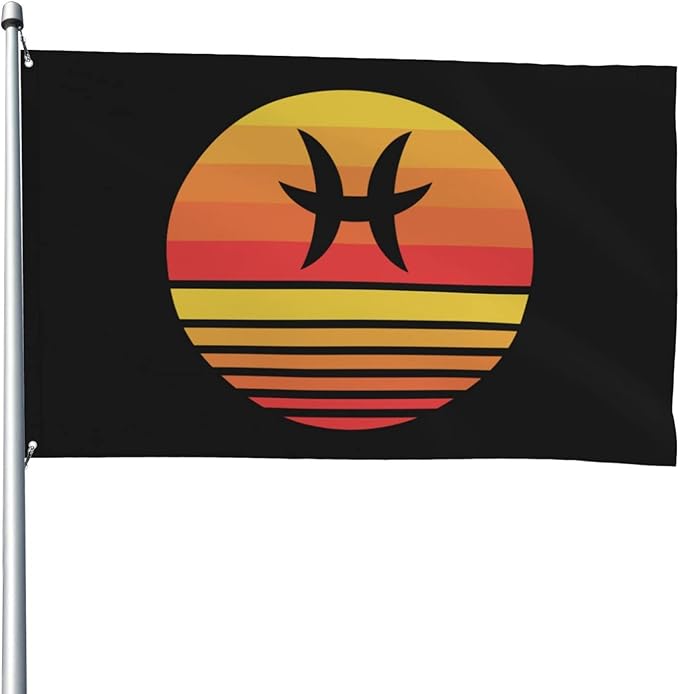 Durable Zodiac Sign Pisces Symbol Flags for Outside 4x6 Ft Banner Heavy Duty Flag Home Yard Decor Flags Waterproof Last Long 4by6 Flag - Pisces Home Decor for men