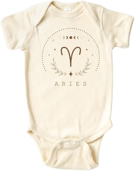 Aries Zodiac Horoscope Cute Baby Bodysuit, Kids & Toddler T-Shirt - Funny Outfit for Girls Boys Baby Shower Foodie Tee - Aries T-Shirt for men