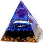 YATOJUZI 12 Zodiac Orgone Pyramid Sagittarius Zodiac Healing Crystals Stones Natural Crystal Decors Chakra Reiki Orgonite Gemstones Lucky Energy Home Decor Birthday Gifts for Women Men - Sagittarius Home Decor for men