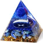YATOJUZI 12 Zodiac Orgone Pyramid Pisces Zodiac Healing Crystals Stones Natural Blue Solidate Crystal Decors Chakra Reiki Orgonite Blue Gemstones Lucky Energy Home Decor Birthday Gifts for Women Men - Pisces for men