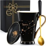 Maustic Taurus Gifts for Women Men, April May Birthday, Zodiac Sign, Astrology Horoscope Constellation for Best Friends, Astrology Lover, Coffee Mug, 12 Oz Black - Taurus for men