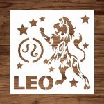 Leo Zodiac Sign Stencil 5.5x5.5 Inch Reusable Plastic Template for Astrology DIY Painting Crafts and Scrapbooking - Leo Canvas for men