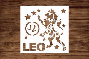 Leo Zodiac Sign Stencil 5.5x5.5 Inch Reusable Plastic Template for Astrology DIY Painting Crafts and Scrapbooking - Leo Canvas for men
