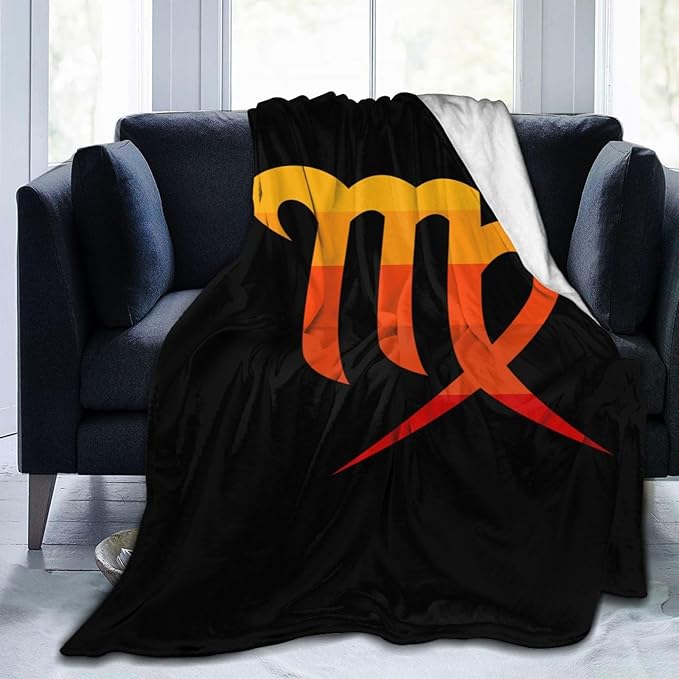 Zodiac Sign Virgo Symbol Throw Blanket for Couch Bed Sofa Super Soft Cozy Throw Blanket 80"x60" Blankets - Virgo Blanket for men