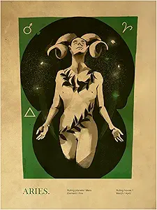 Trademark Fine Art Canvas Wall Art - Dionisis Gemos 'Aries print' Wall Art for Living Room, Bedroom, or Office Décor - Aries Canvas for men