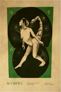 Trademark Fine Art Canvas Wall Art - Dionisis Gemos 'Scorpio print' Wall Art for Living Room, Bedroom, or Office Décor - Scorpio Canvas for men