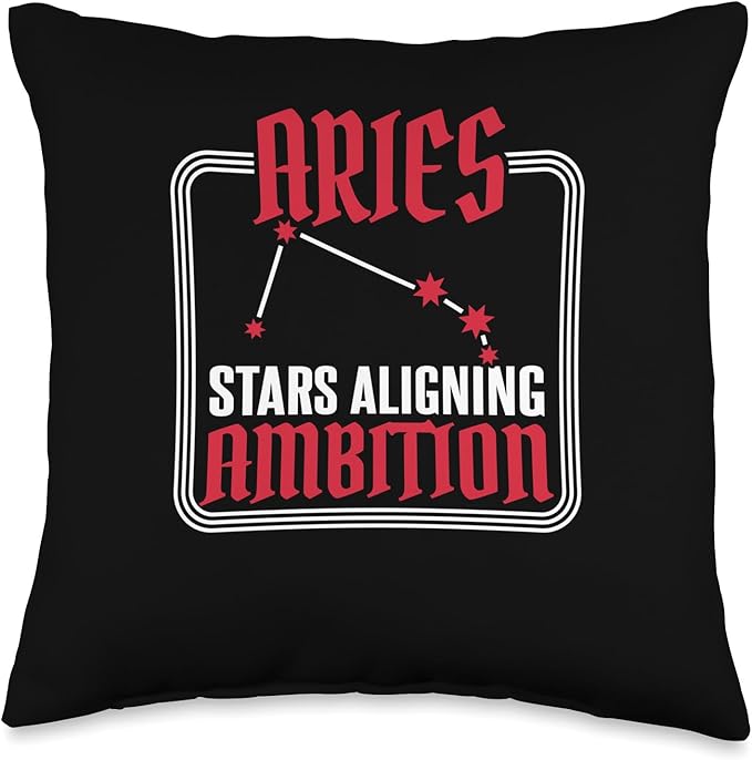 Aries Sign Zodiac - Horoscope Star Starsign Throw Pillow - Aries Pillow for men