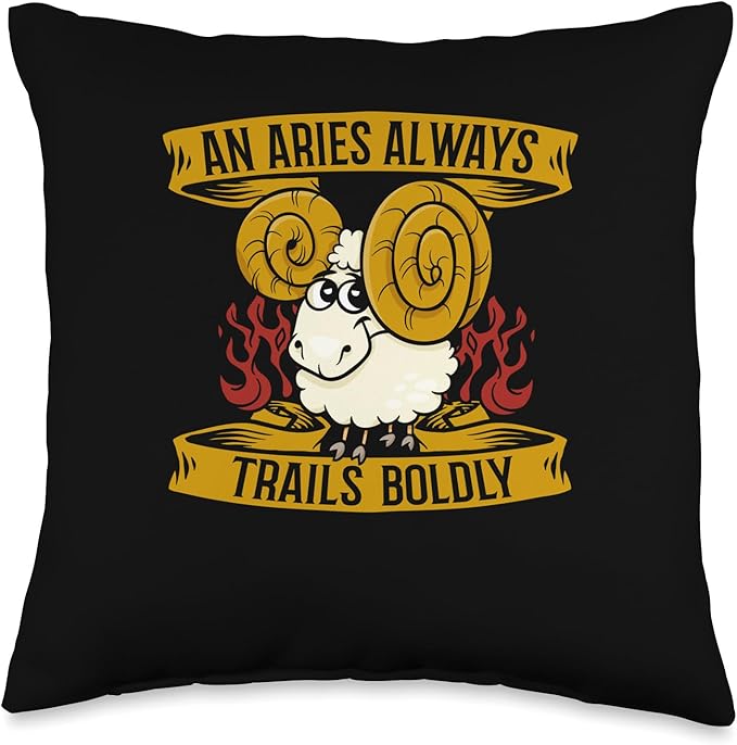 Zodiac Aries Sign - Star Horoscope Starsign Throw Pillow - Aries Pillow for men