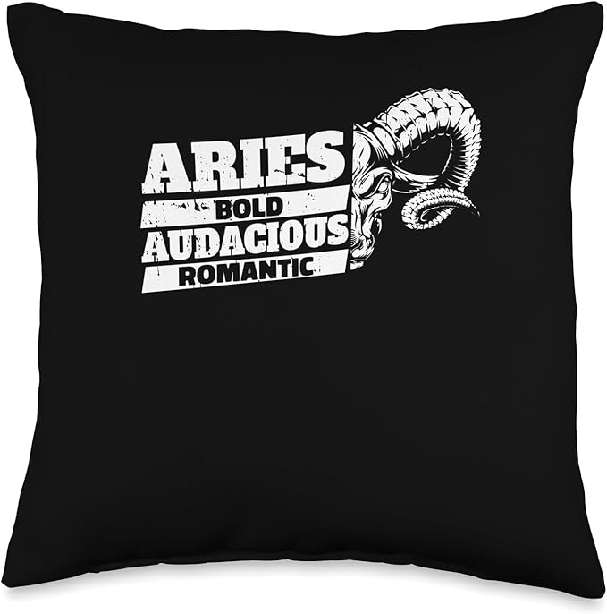 Aries Sign - Star Zodiac Horoscope Starsign Traits Throw Pillow - Aries Pillow for men