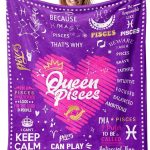 Pisces Gifts, Pisces, Pisces Gifts for Women, Pisces Blanket, Pisces Gift Birthday Gifts for Women Throw Blankets 50"" × 60"", Purple (Pisces Gifts) - Pisces Pillow for men