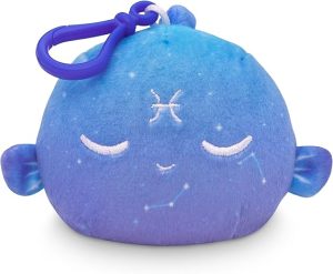 TeeTurtle Reversible Celestial Zodiac Astrological Sign Bunny Plushie Keychain - Pisces Car Accessories for men