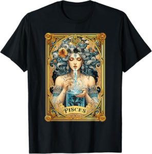 Pisces Astrology Sign Tarot Card Water Bearer - Pisces T-Shirt for men