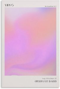 Zodiac Virgo Aura Gradient Poster Wall Art Print, Y2K Gradient Zodiac Affirmation Wall Decor Gallery Boho Art Canvas Poster Wall Art for Bedroom Living room Decoration Gift UnFrame::12x18inch(30x45cm) - Virgo Poster for men