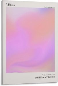 Zodiac Virgo Aura Gradient Poster Wall Art Print, Y2K Gradient Zodiac Affirmation Wall Decor Gallery Boho Art Canvas Poster Wall Art for Bedroom Living room Decoration Gift Frame:12x18inch(30x45cm) - Virgo Poster for men