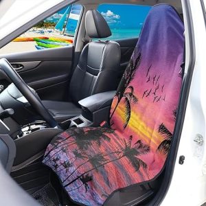 Sunset Palm Car Seat Covers Front Seat Towel, Womens Mens Vehicle Seat Protector Car Mat Covers, Car Accessories Fit Most Cars,Sedan,SUV or Van - Aquarius Car Seat Cover for men