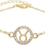 Zodiac Charm Link Chain Bracelet for Women Men, Adjustable Zircon Bracelet Zodiac Sign Bracelet Birthday Gift - Taurus Products for men