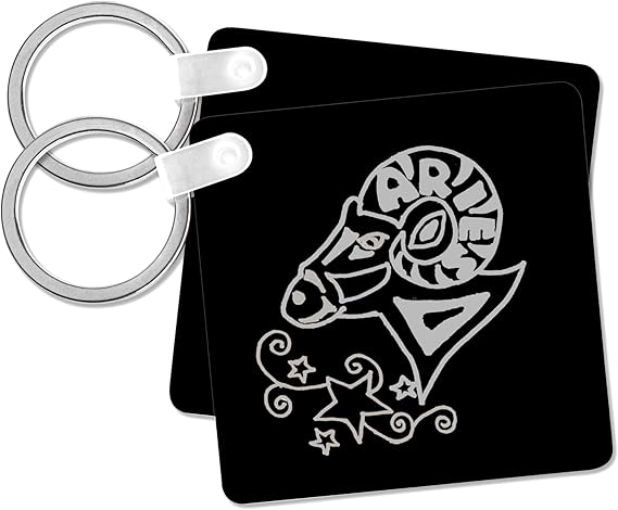 Zodiac Aries Ram Original Astrology Sign Art, Key Chain - Aries Keychain for men
