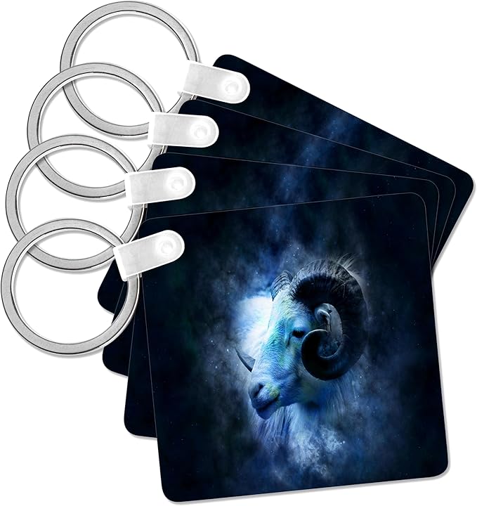 Image of Blue Aries Sign For March And April, Key Chain - Aries Keychain for men