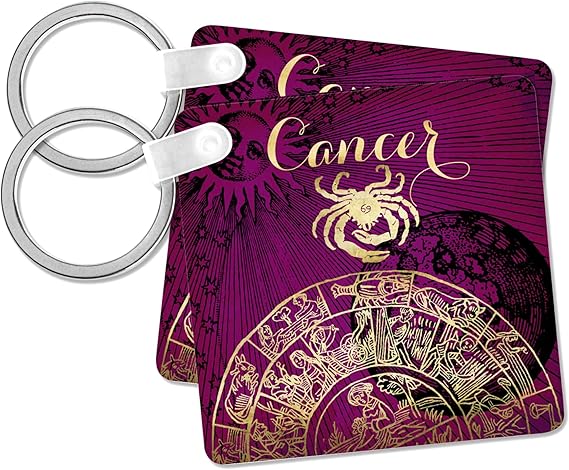 3dRose, Cancer Symbol Astrology Zodiac Sign Horoscope, Key Chain - Cancer Car Accessories for men