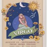 Aikeory Virgo Wall Art Print Poster, Zodiac Sign and Flowers Illustration Print,Dining Room Decor, Bedroom Art, Wall Decor Living Room, Art Deco, Frameless 8x10inch - Virgo Poster for men