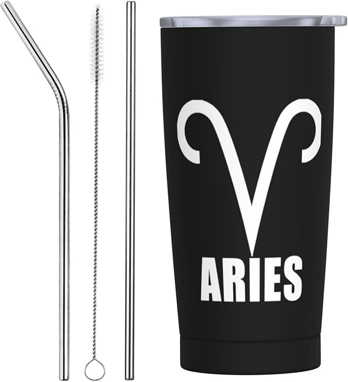 bsapp Aries Sign AUTO MUG Coffee Cup Stainless Steel Insulated Cup 20oz - Aries Mug for men