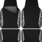 CAR PASS Bling Diamond Car Floor Mat Shining Rhinestones Carpet, Sparkly Glitter Crystal Anti-Slip PVC Heel Pad Automotive Universal Fit for SUV Sedan Car Van, 4pcs for Girl Cute Women, Black Silver - Virgo Car Floor Mat for men