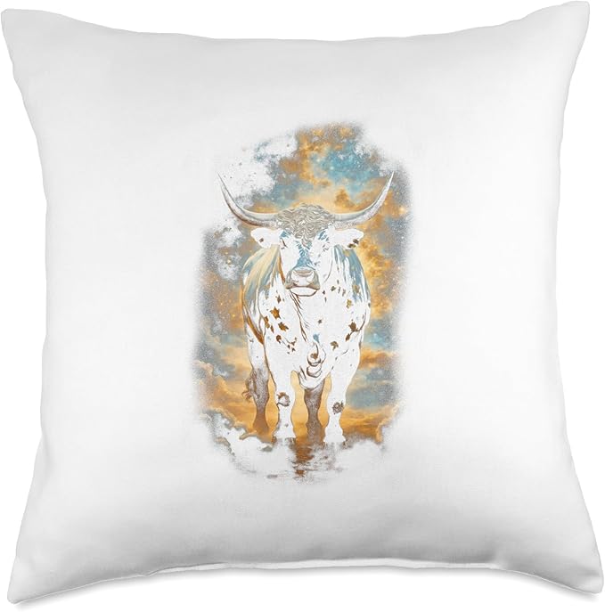 The Bull The Sign of the Taurus Throw Pillow - Taurus Pillow for men