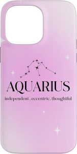 Aquarius Independent Eccentric Thoughtful Zodiac Sign Case for iPhone 14 Pro Max - Aquarius Phone Case for men