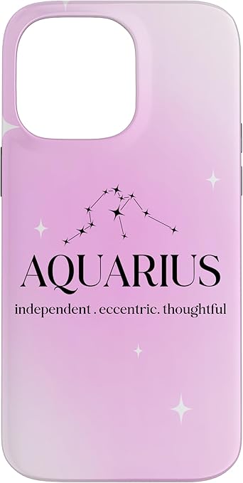 Aquarius Independent Eccentric Thoughtful Zodiac Sign Case for iPhone 14 Pro Max - Aquarius Phone Case for men