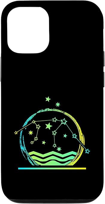 iPhone 15 Aquarius Zodiac Horoscope Sign with Constellation Case - Aquarius Phone Case for men