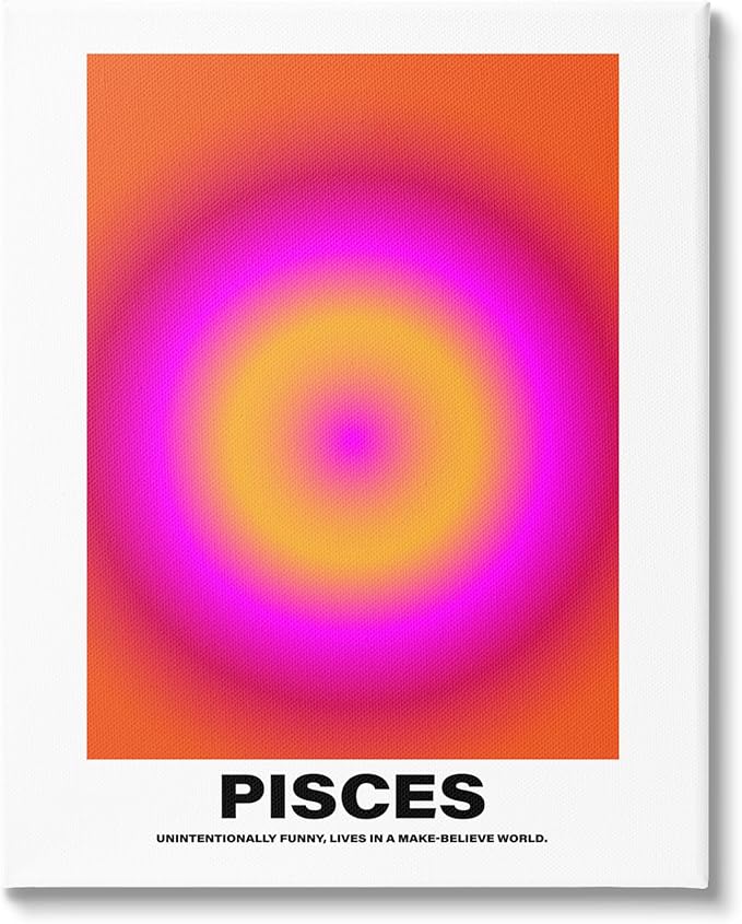 Stupell Industries Funny Pisces Astrology Canvas Wall Art by House of Lulu - Pisces Canvas for men