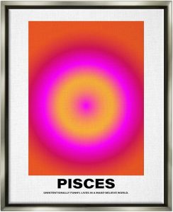 Stupell Industries Funny Pisces Astrology Framed Floater Canvas Wall Art by House of lulu - Pisces Canvas for men