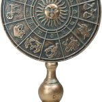 Ebros Gift Faux Bronze Ancient Greek Astrological Horoscopes Zodiac Constellations with Sun and Moon Decorative Desktop Plaque Stand Figurine 8.25" H - Pisces Home Decor for men