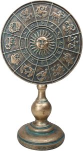 Ebros Gift Faux Bronze Ancient Greek Astrological Horoscopes Zodiac Constellations with Sun and Moon Decorative Desktop Plaque Stand Figurine 8.25" H - Pisces Home Decor for men