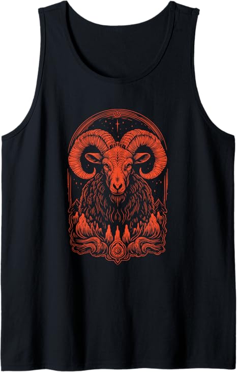 Aries Star Sign Zodiac Horoscope - Biker Theme Tank Top - Aries T-Shirt for men