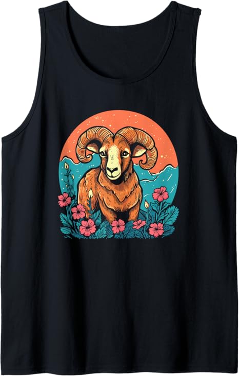 Aries Flowers Zodiac - Star Sign Horoscope Floral Aries Tank Top - Aries T-Shirt for men
