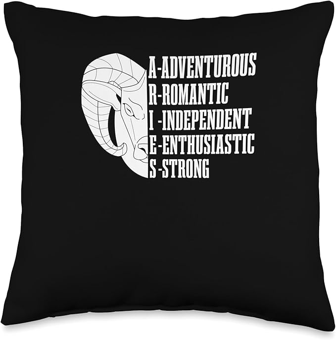 Aries Sign Zodiac - Horoscope Star Starsign Traits Throw Pillow - Aries Pillow for men