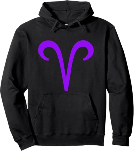Vintage Aries Birthday Sign Zodiac Symbol Purple Pullover Hoodie - Aries Hoodie for men