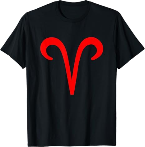 Vintage Aries Birthday Sign Zodiac Symbol Red T-Shirt - Aries T-Shirt for men