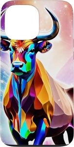 Rainbow Bull Taurus Birth Sign Astrology Zodiac n Horoscope Case for iPhone 13 Pro Max - Taurus Phone Case for men