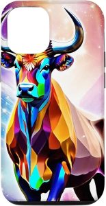 Rainbow Bull Taurus Birth Sign Astrology Zodiac n Horoscope Case for iPhone 12/12 Pro - Taurus Phone Case for men