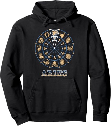 Horoscope Ascendant Aries Zodiac Sign Pullover Hoodie - Aries Hoodie for men