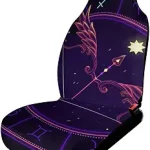 Deluxe Quality Front Seat Covers Non-Fading Auto Seat Cover Protector for Car Vehicles, Feather Bow Arrow Neon Astrology Sagittarius Zodiac Car Seat Covers Seat Pad Protectors - Aquarius Car Seat Cover for men