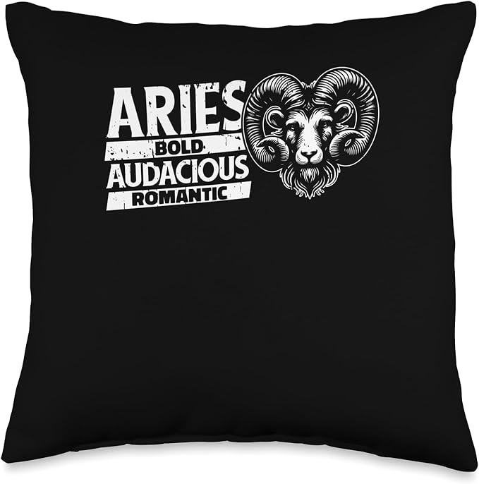 Aries Sign Zodiac Horoscope - Star Starsign Traits Throw Pillow - Aries Pillow for men