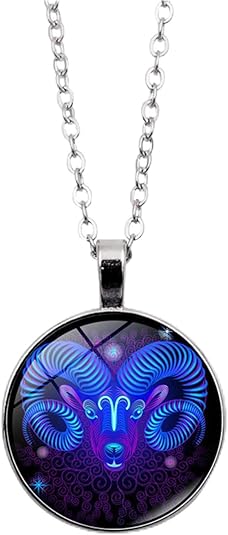 Spirit Necklace Zodiac, Serene Manifestation Necklace, Zodiac Pendant Necklace, 12 Constellation Luminous Stone Couple Necklace, Gift Ideal For Horoscope Lovers. - Aries Necklace for men