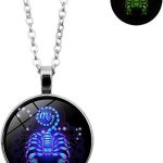 Spirit Necklace Zodiac, Serene Manifestation Necklace, Zodiac Pendant Necklace, 12 Constellation Luminous Stone Couple Necklace, Gift Ideal For Horoscope Lovers. - Scorpio Products for men
