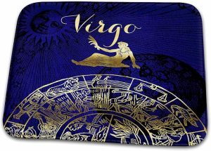 3dRose Bathroom Bath Rug Mat - Virgo Symbol Astrology Wheel Zodiac Sign Horoscope TDSwhite – Zodiac - Virgo Car Floor Mat for men