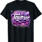 Pink & Purple Taurus Zodiac Star Sign T-Shirt - Taurus Products for men