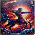 Sagittarius Centaur Archer Zodiac Metal Tin Sign Astrology Horoscope Wall Art,Cosmic Star Sign Decor For Home,Bedroom,Bar,Vintage Celestial Poster,Unique Gift For Astro Lovers & Collectors 12x12inch - Sagittarius Home Decor for men